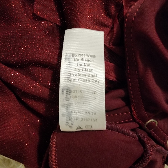 Weissman Girls Maroon Glitter Halter Dress Dance Costume || Large - Picture 10 of 11